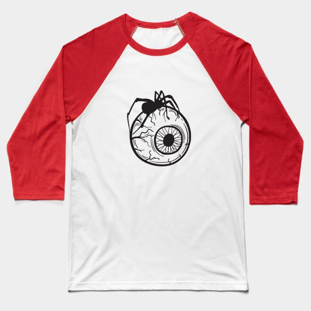 Spider on an Eyeball Baseball T-Shirt by Giorgi's